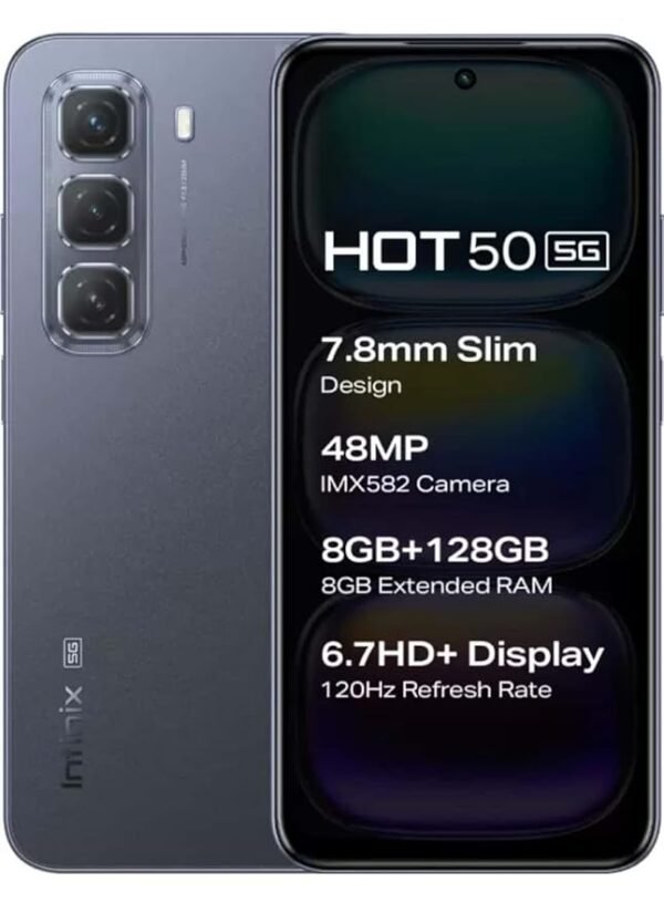 Infinix Hot 50 5G (Sleek Black, 8GB RAM, 128GB Storage)