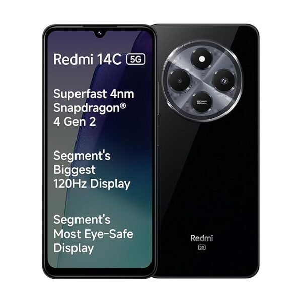 Redmi 14C 5G (Stargaze काला, 6GB RAM, 128GB स्टोरेज) – सुपरफास्ट 5G, 120Hz डिस्प्ले & 50MP कैमरा!