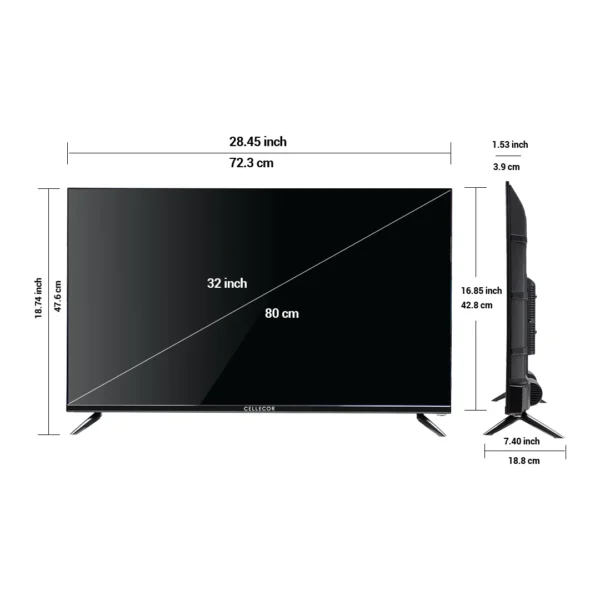 Cellecor Smart TV E-32X (32 Inch) – Budget Me Smartness! Full HD, Android TV, Dolby Audio – Sab Kuch Ek Saath!" - Image 3
