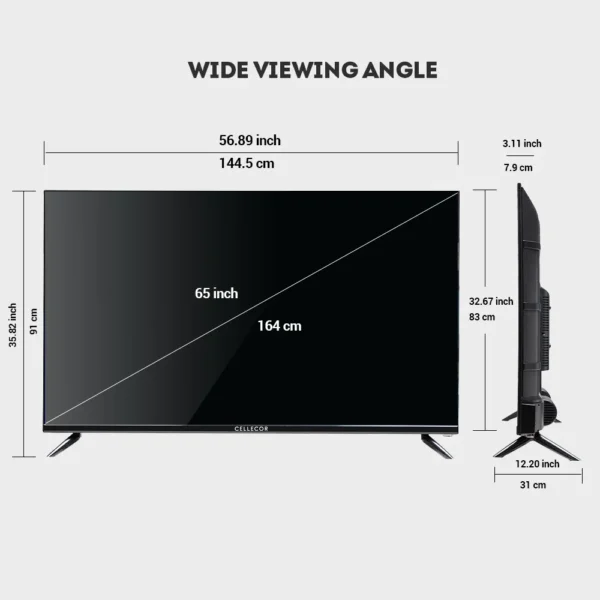 🚀 Cellecor Smart TV S-65 (65 Inch) – Big Screen, Smart Entertainment! 🎬 - Image 3